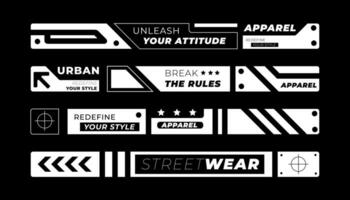 Slogan Streifen zum Design. mit Straße, urban, Hüfte hop und y2k Stil. geeignet zum Bildschirm Drucken Designs zum T-Shirts, Hoodies, Jacken und Andere vektor