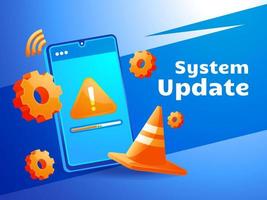Systemupdate Aktualisieren des Betriebssystems Mobiltelefon vektor