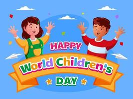glad världens barndag vektor
