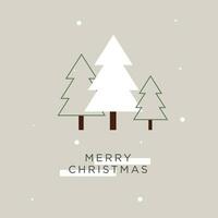 fröhlich Weihnachten Sozial Medien Post mit Tanne Baum unter Schneefall Vektor Design Vorlage