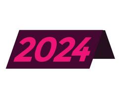 glücklich Neu Jahr 2024 abstrakt lila und Rosa Grafik Design Vektor Logo Symbol Illustration