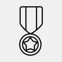 ikon medalj. militär element. ikoner i linje stil. Bra för grafik, affischer, logotyp, infografik, etc. vektor