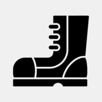 Symbol Militär- Stiefel. Militär- Elemente. Symbole im Glyphe Stil. gut zum Drucke, Poster, Logo, Infografiken, usw. vektor