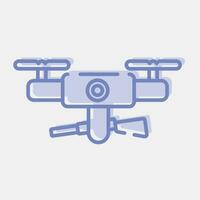 Symbol Militär- Drohne. Militär- Elemente. Symbole im zwei Ton Stil. gut zum Drucke, Poster, Logo, Infografiken, usw. vektor