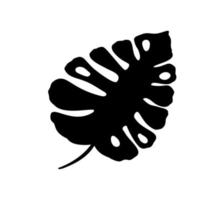 niedliche Monstera-Blatt-Sommer-Doodle-Symbol-Logo-Ausschnitt. Vektor-skandinavisches tropisches Designelement für Ihren Story-Text vektor