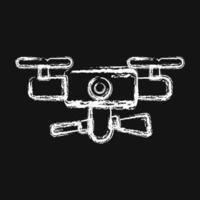 Symbol Militär- Drohne. Militär- Elemente. Symbole im Kreide Stil. gut zum Drucke, Poster, Logo, Infografiken, usw. vektor