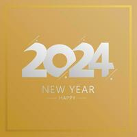 glücklich Neu Jahr 2024 golden Hintergrund vektor