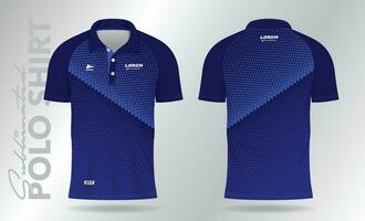 Blau Polo Jersey Attrappe, Lehrmodell, Simulation Vorlage Design zum Fußball, Fußball, Badminton, Tennis, oder Sport Uniform vektor