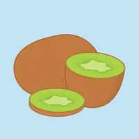 Kiwi Obst mit Scheiben Vektor Illustration