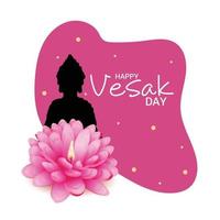 glad vesak dag, buddha dag. vektor