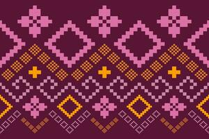 rosa traditionell etnisk mönster paisley blomma ikat bakgrund abstrakt aztec afrikansk indonesiska indisk sömlös mönster för tyg skriva ut trasa klänning matta gardiner och sarong vektor