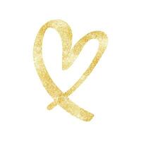 glücklich Valentinstag Tag mit Gold funkeln Gliederung Herz Vektor