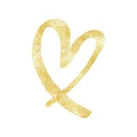 Lycklig valentine dag med guld glitter översikt hjärta vektor