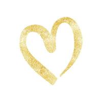 glücklich Valentinstag Tag mit Gold funkeln Gliederung Herz Vektor