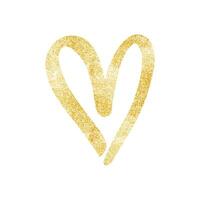 glücklich Valentinstag Tag mit Gold funkeln Gliederung Herz Vektor