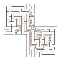 en fyrkantig labyrint. enkel platt vektor illustration isolerad på vit bakgrund. med en plats för din bild