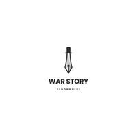 Krieg Geschichte Logo Design, Schwert kombinieren mit Stift Werkzeug Symbol Logo Vorlage vektor