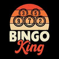 Bingo König komisch Bingo Spieler Kasino Jahrgang Bingo T-Shirt Design vektor