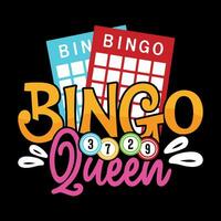 Bingo Königin komisch Bingo Spieler Kasino Jahrgang Bingo T-Shirt Design vektor