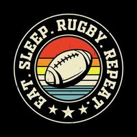Essen Schlaf Rugby wiederholen komisch Rugby Spieler Trainer Jahrgang Rugby Spieler T-Shirt Design vektor
