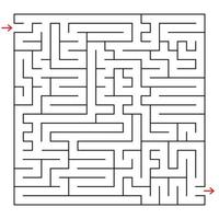 abstraktes quadratisches Labyrinth. ein interessantes Spiel für Kinder und Jugendliche. einfache flache Vektorillustration lokalisiert auf weißem Hintergrund. vektor