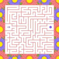 quadratisches Farblabyrinth. ein interessantes Spiel für Kinder. einfache flache Vektorillustration lokalisiert auf weißem Hintergrund. vektor