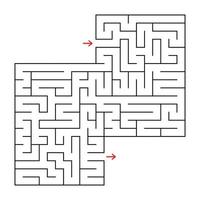 abstraktes quadratisches isoliertes Labyrinth. schwarze Farbe. ein interessantes und nützliches Spiel für Kinder und Erwachsene. einfache flache vektorillustration. mit Platz für dein Bild vektor