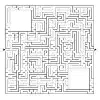 ein riesiges quadratisches Labyrinth mit Ein- und Ausgang. einfache flache Vektorillustration lokalisiert auf weißem Hintergrund. mit Platz für deine Zeichnungen vektor