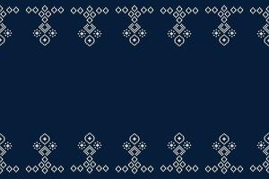 ethnisch geometrisch Stoff Muster Kreuz Stich.ikat Stickerei ethnisch orientalisch Pixel Muster Blau Hintergrund. abstrakt, vektor, illustration. Textur, Kleidung, Rahmen, Dekoration, Motive, Seide, Tapete. vektor