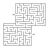abstraktes quadratisches isoliertes Labyrinth. schwarze Farbe. ein interessantes und nützliches Spiel für Kinder und Erwachsene. einfache flache vektorillustration. mit Platz für dein Bild vektor