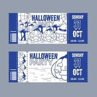 Set Halloween-Tickets vektor