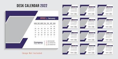 modern 2022 skrivbordskalender designmall pro vektor