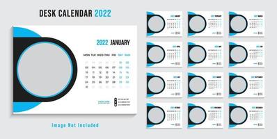 moderne 2022-Schreibtischkalender-Designvorlage pro Vektor