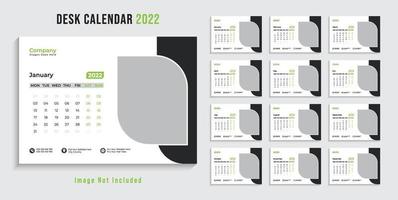 moderne 2022-Schreibtischkalender-Designvorlage pro Vektor