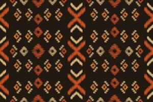 ethnisch Ikat Stoff Muster geometrisch Stil.afrikanisch Ikat Stickerei braun ethnisch orientalisch Muster braun Hintergrund. abstrakt, Vektor, Illustration. Textur, Tapete, Rahmen, Dekoration, Teppich, Motiv. vektor