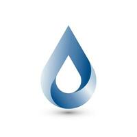 3d Wasser fallen Logo Design. Blau Tröpfchen Symbol abstrakt Symbol Element, Vektor Vorlage Spritzen Stil. Wassertropfen Öl aqua Tröpfchen Logo Konzept Zeichen isoliert auf Weiß Hintergrund