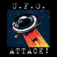 UFO-Angriffsvektorillustration im modernen Stil vektor