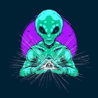 ufo attack vektor illustration i modern stil