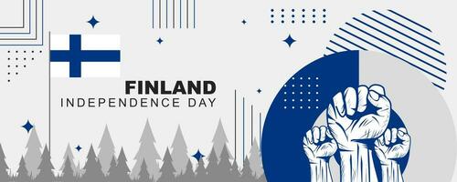 finland oberoende dag affisch baner, med finland flagga, baner med klassisk retro tema stil. vektor illustration