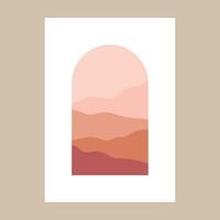 Plakate mit Berg Landschaft Konzept und Pastell- Farben. großartig Design zum Sozial Medien, Drucke, Mauer Dekoration. Vektor Illustration