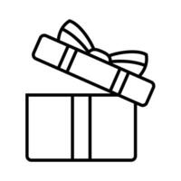 Geschenk Geschenk Box Symbol. Vektor isoliert Element. Weihnachten Geschenk Symbol Illustration Vektor Symbol. Überraschung Geschenk linear Design. Lager Vektor.