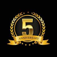5 Jahrestag Logo vektor