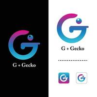 G Brief Gecko Tier gestalten Logo Design vektor