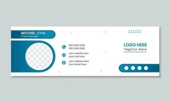 företags- e-post signatur för Allt företag med vit bakgrund, unik vektor design mall. modern och minimal layout.
