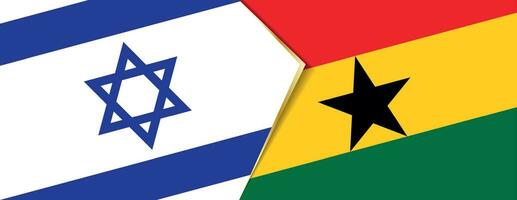 Israel och ghana flaggor, två vektor flaggor.