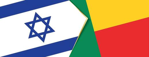 Israel und Benin Flaggen, zwei Vektor Flaggen.