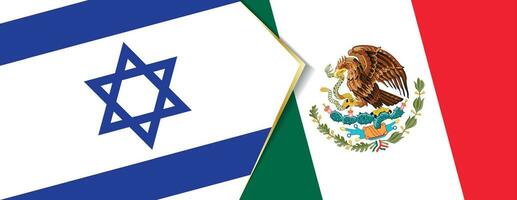 Israel und Mexiko Flaggen, zwei Vektor Flaggen.
