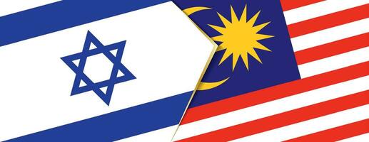 Israel und Malaysia Flaggen, zwei Vektor Flaggen.