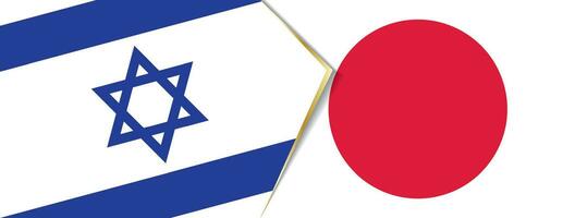 Israel und Japan Flaggen, zwei Vektor Flaggen.
