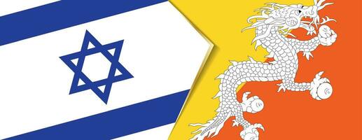 Israel und Bhutan Flaggen, zwei Vektor Flaggen.
